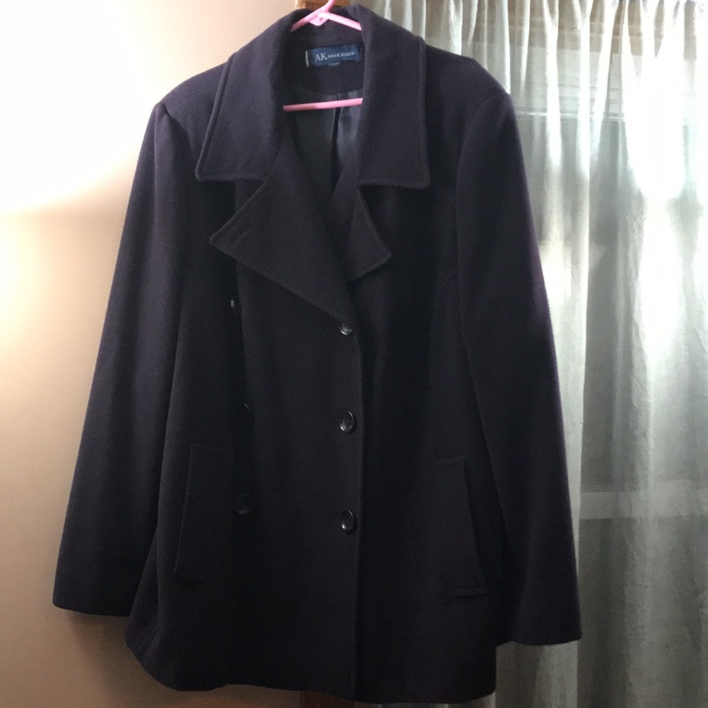 Anne Klein plum pea coat